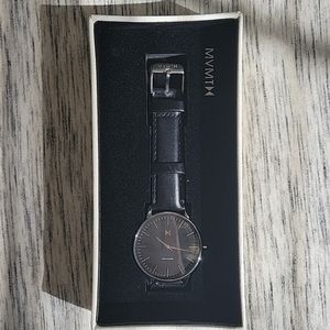 MVMT Women's Black Leather Boulevard Watch